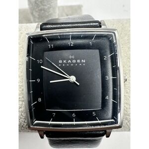 Skagen SKW6129 New Battery Rare Mens Watch 35MM‎ 8" Leather Band M5